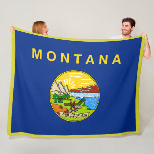 Montana Statlig flagga Print Patriotc Fleecefilt