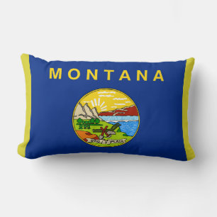 Montana Statlig flagga Print Patriotic Lumbarkudde