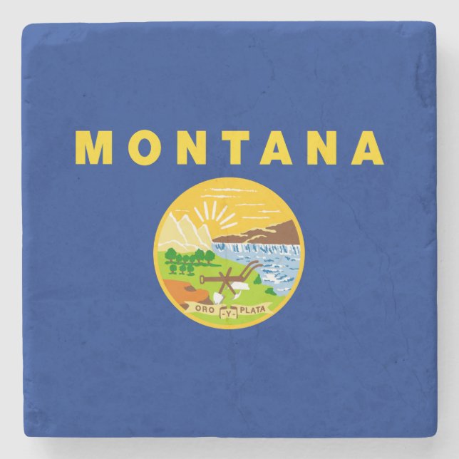 Montana Statlig flagga Stenunderlägg (Framsidan)