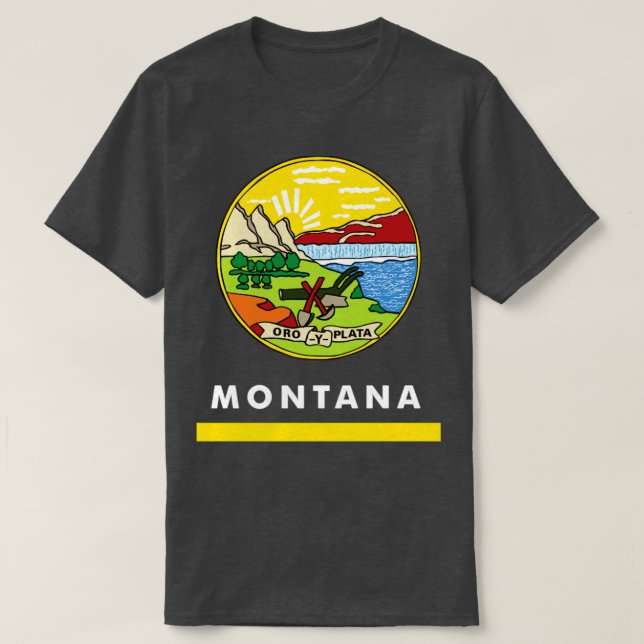 Montana Statlig flagga T Shirt (Design framsida)
