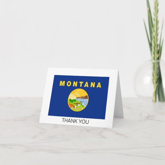 Montana Statlig flagga Tack Kort (Framsida)