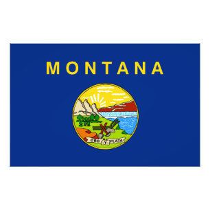 Montana Statlig flagga USA Fototryck
