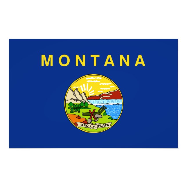 Montana Statlig flagga USA Fototryck (Framsidan)