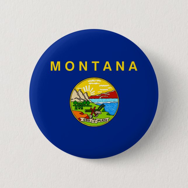 Montana statlig flaggadesign knapp (Framsida)