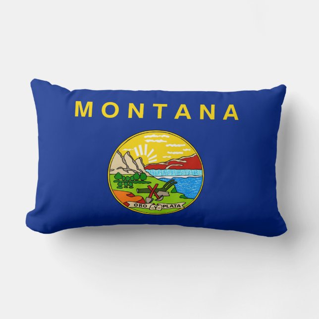 Montana statlig flaggadesign lumbarkudde (Framsida)