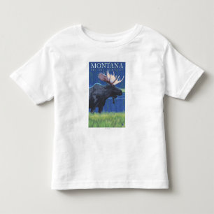 Montana -- Stor himmel CountryMoose i månsken T-shirt