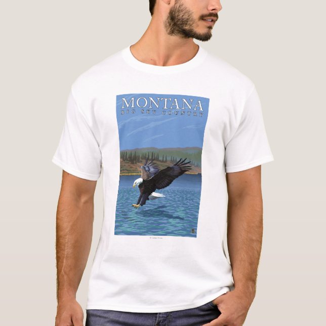 Montana -- Stor himmelCountryDiving örn T Shirt (Framsida)