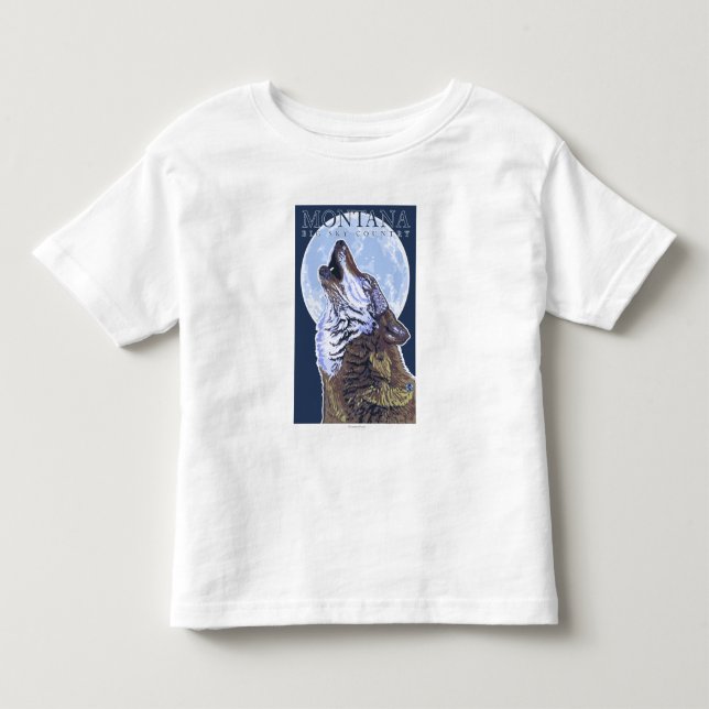 Montana -- Stor himmelCountryHowling varg Tee (Framsida)