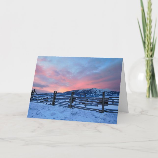 Montana Sunrise Notecard Kort (Framsida)