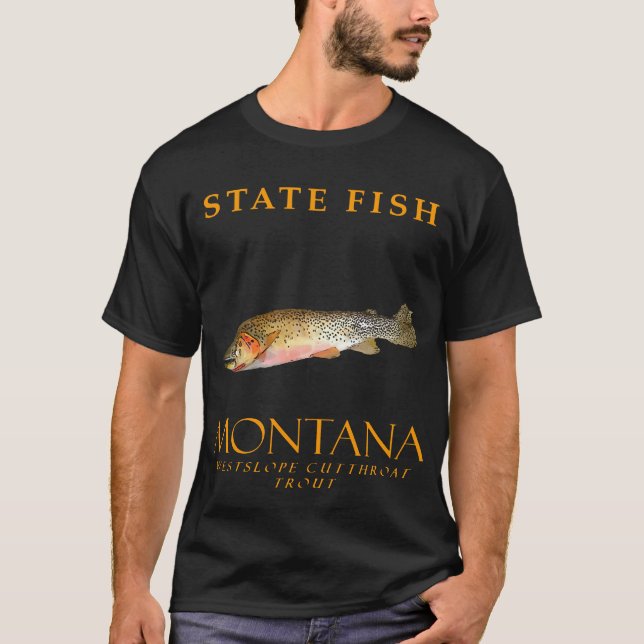 Montana Territory Fish the Westslope Cutmynning tr T Shirt (Framsida)
