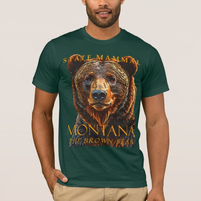 Montana Territory Mammal the Brown Bear T Shirt (Framsida)
