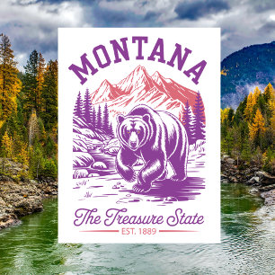 Montana The Treasure State Est. 1889 Björn Vykort
