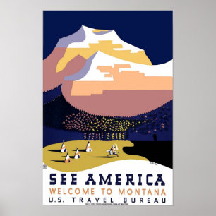 Montana Travel Vintage affisch