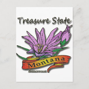 Montana Treasure State Bitterroot Vykort