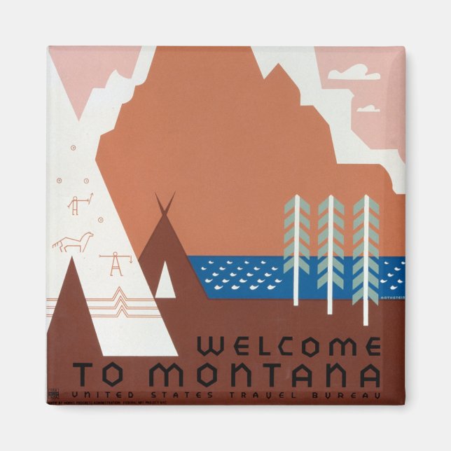 Montana Uneded Vintage Photos Old Aesthetic Pic Magnet (Framsidan)