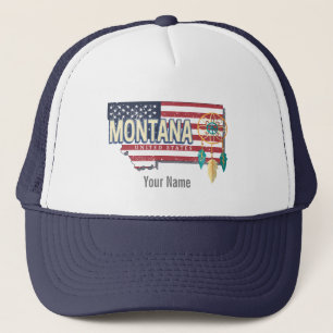 Montana United Stater Retro State Karta Vintage US Keps