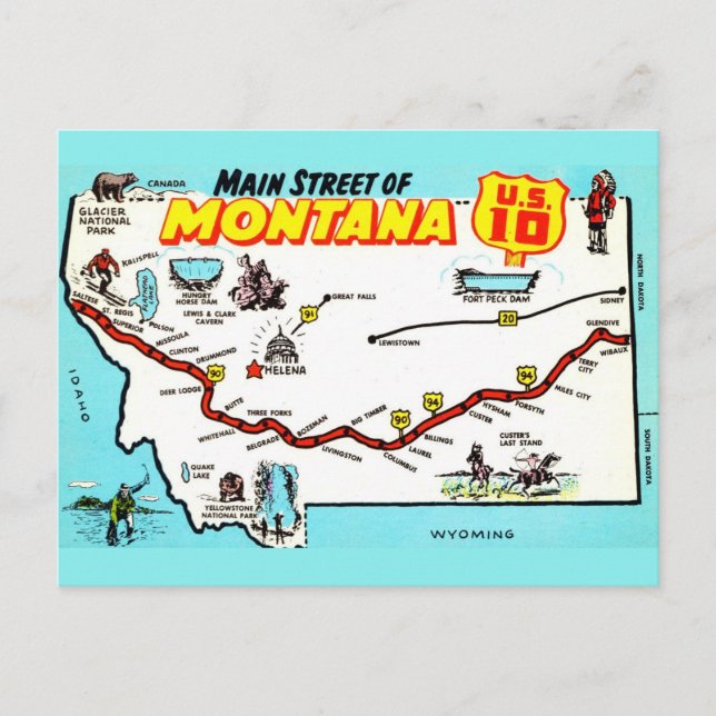 Montana US 10 Kart vykort (Framsida)