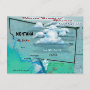 Montana USA-kort Vykort
