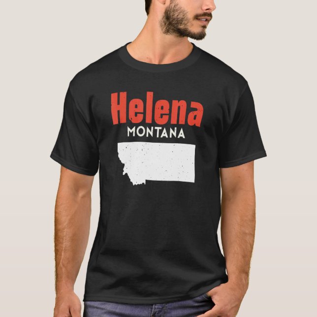 Montana Usa State America Travel Montanan Helena T Shirt (Framsida)