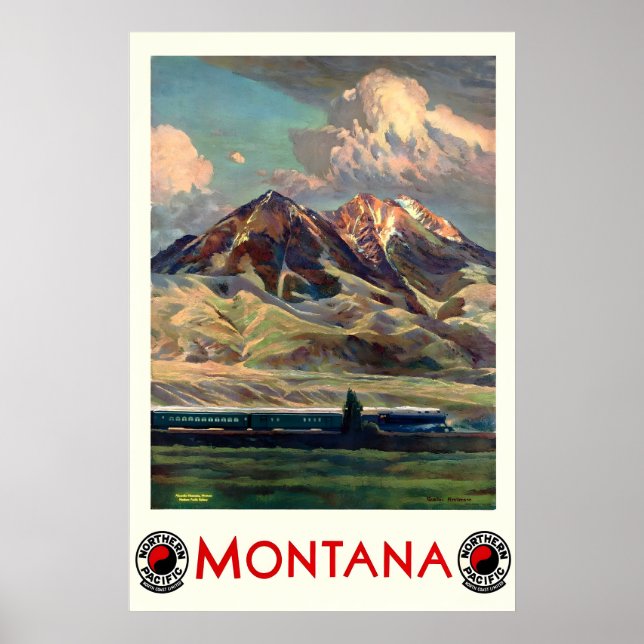Montana USA Vintage Resemålaten Poster (Framsidan)