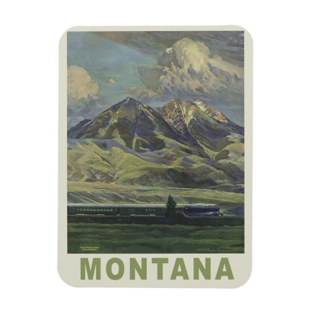 Montana USA Vintage resor magnet (Vertikal)