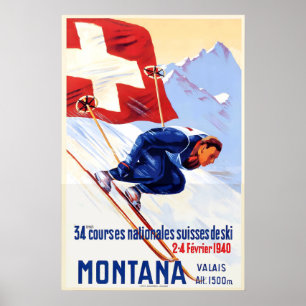 Montana Valais Schweiz Suisee Schweiz Berg Poster