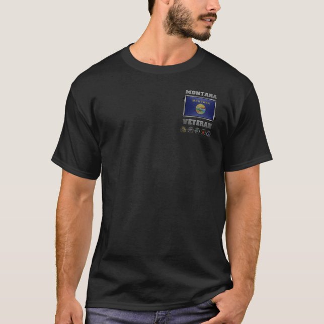 Montana Veteran Tshirt T Shirt (Framsida)