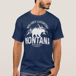 Montana Vintage Grizzly Bear Camping Hiking Souven T Shirt