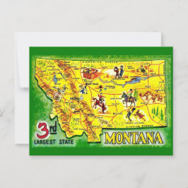 Montana Vintage Illustrerad Kartaffisch Vykort