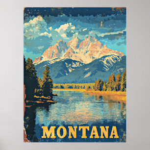 Montana Vintage Reseskylt Poster