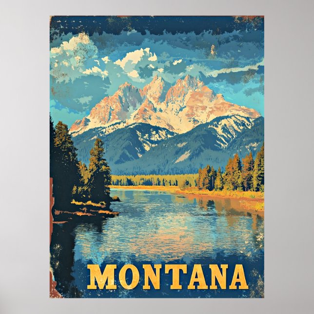 Montana Vintage Reseskylt Poster (Framsidan)