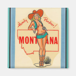 MONTANA Vintage resor Pin Up Girl Magnet