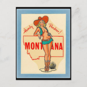 MONTANA VINTAGE RESOR POSTCARD VYKORT