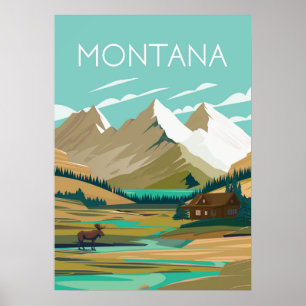Montana vintage resor poster