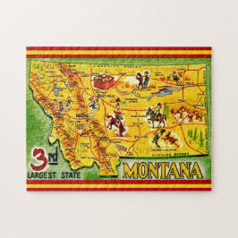 Montana Vintagekarta 11x14 Pussel