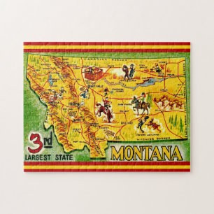 Montana Vintagekarta 11x14 Pussel