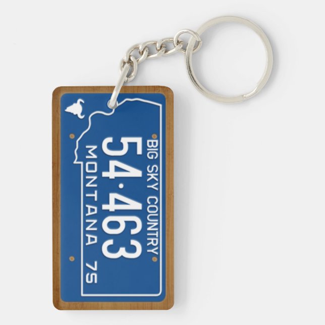 Montana vintageregistreringsskylt 1975 Keychain (Baksidan)