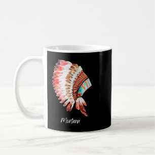 Montana Watercolor Native American Headdress Kaffemugg