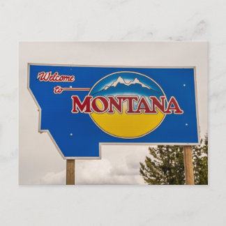 Montana Welcome Sign - Montana gräns Vykort