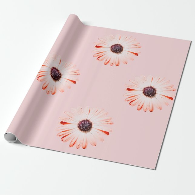 Montana Wildblommor i Rosa Wrapping Papper Presentpapper (Utrullad)