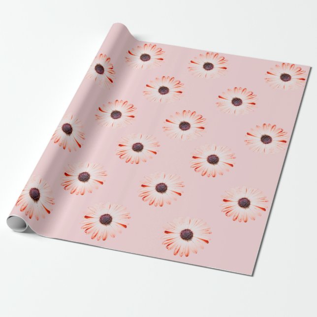 Montana Wildblommor i Rosa Wrapping Papper Presentpapper (Utrullad)