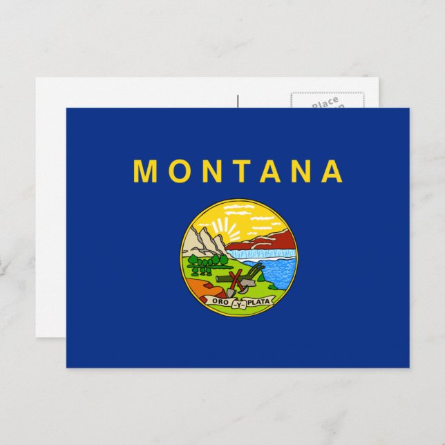 Montanabandera, Flagga för Montana Vykort (Fram/baksida)