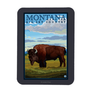 MontanaBison vintage resoraffisch Magnet