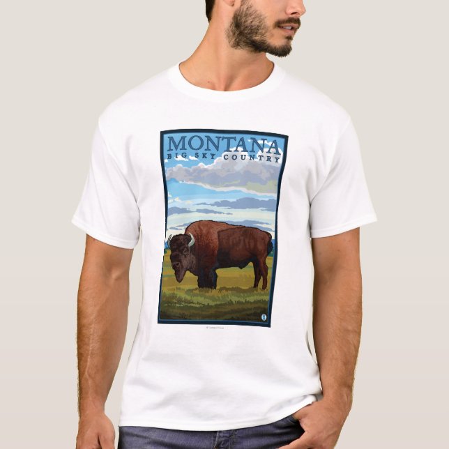 MontanaBison vintage resoraffisch T-shirt (Framsida)