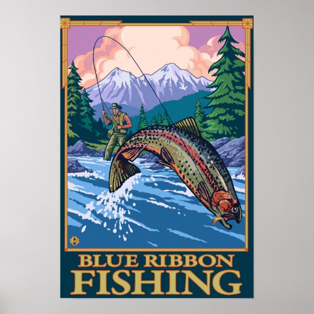 MontanaBlue Ribbon, Flygfiske Poster (Framsidan)