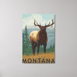 MontanaElk plats Canvastryck