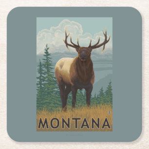 MontanaElk plats Underlägg Papper Kvadrat