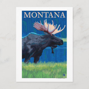 MontanaMoose Vintage Reseskylt Vykort