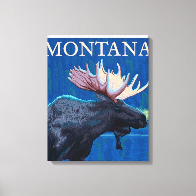 MontanaMoose Vintage resor Poster Canvastryck (Framsida)