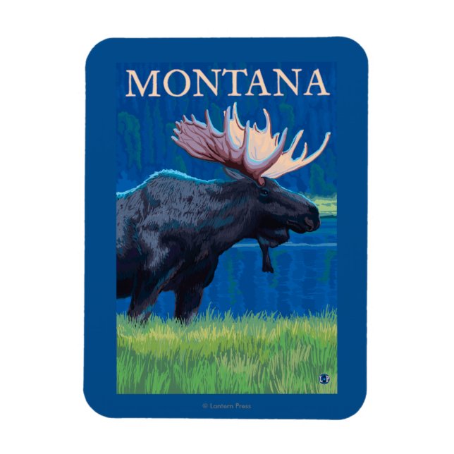 MontanaMoose Vintage resor Poster Magnet (Vertikal)